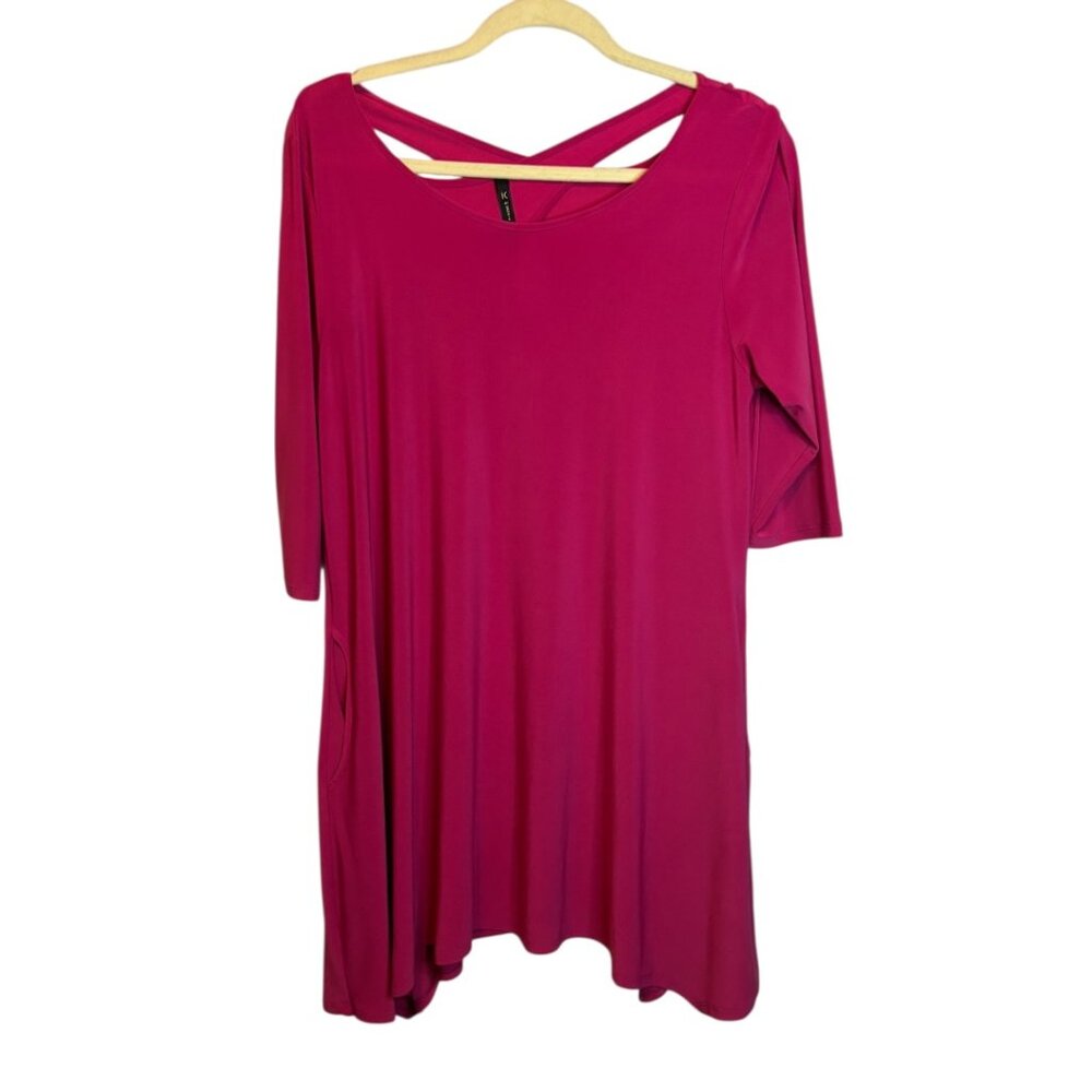 IC‎ by Connie K Dress Women's Size Medium Strappy Keyhole Magenta Pink